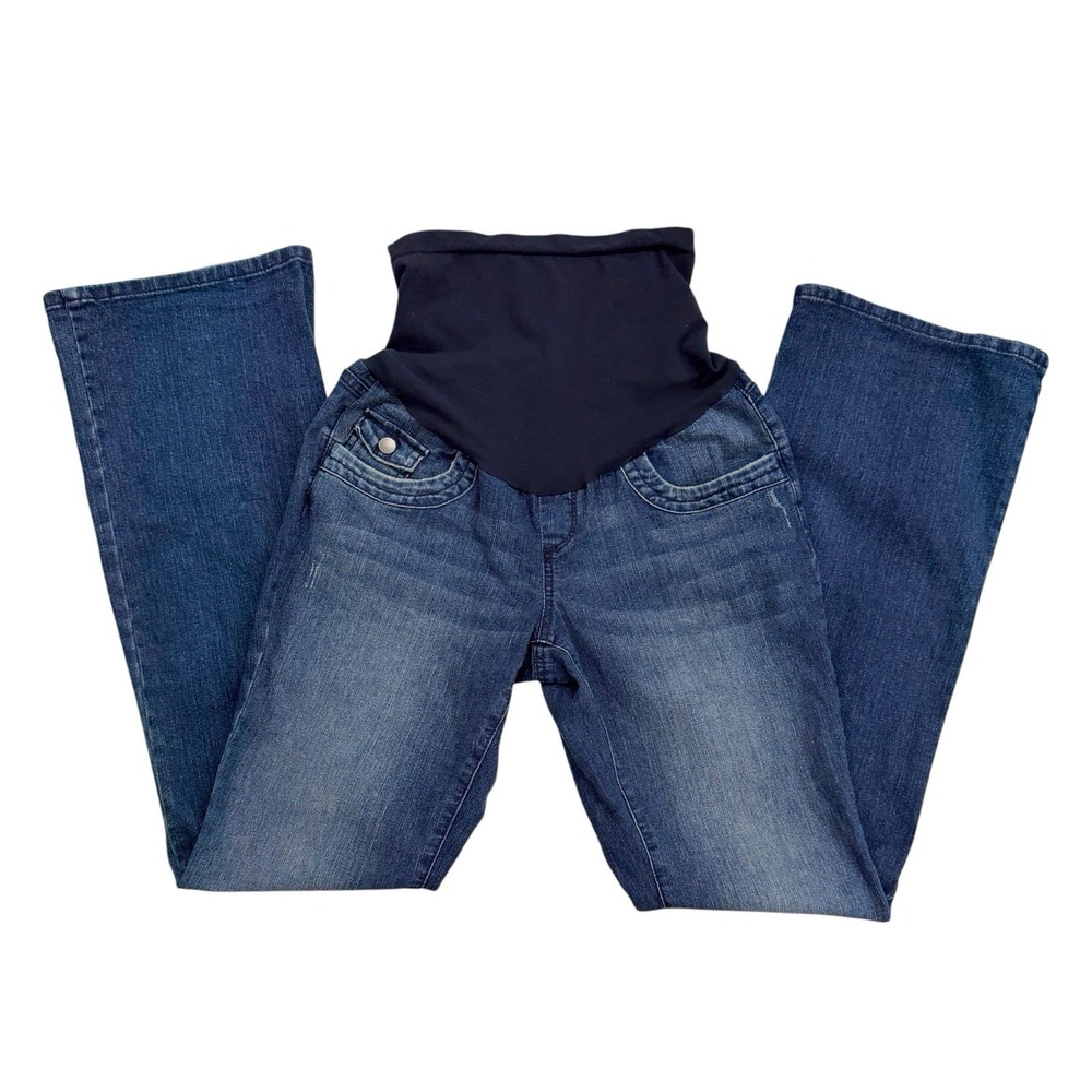 Oh Baby By Motherhood Maternity Size Medium Dark Wash Bootcut Jeans Belly Panel
